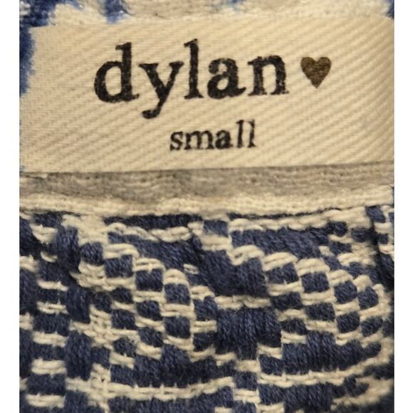 Dylan Embroidery Tie Dye White Blue Indigo Boho Tunic V-Neck Cotton Top Small - Picture 5 of 8